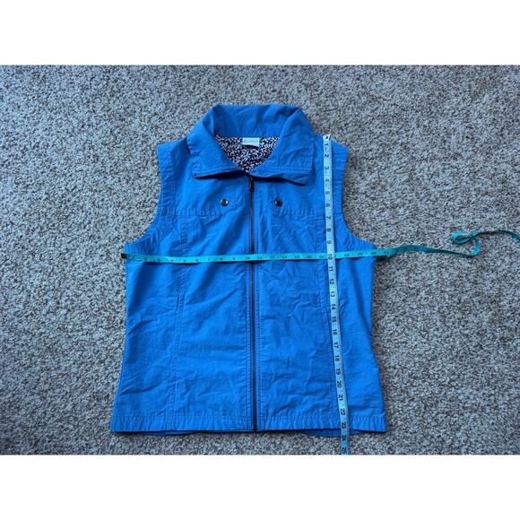 Vintage COLUMBIA Lightweight Windbreaker Vest, size women's Large; Blue - Picture 5 of 11